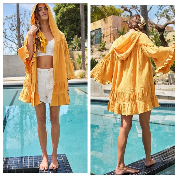 ShopEvelynne Sweaters - Boho Hippie Chic Absolutely Beautiful Open Hooded Cardigan with Ruffle T…